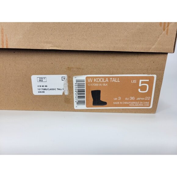 Koolaburra By Ugg Koola Tall Leather Mid Calf Boots Womens Size 5 Black 1017089 - Picture 2 of 12